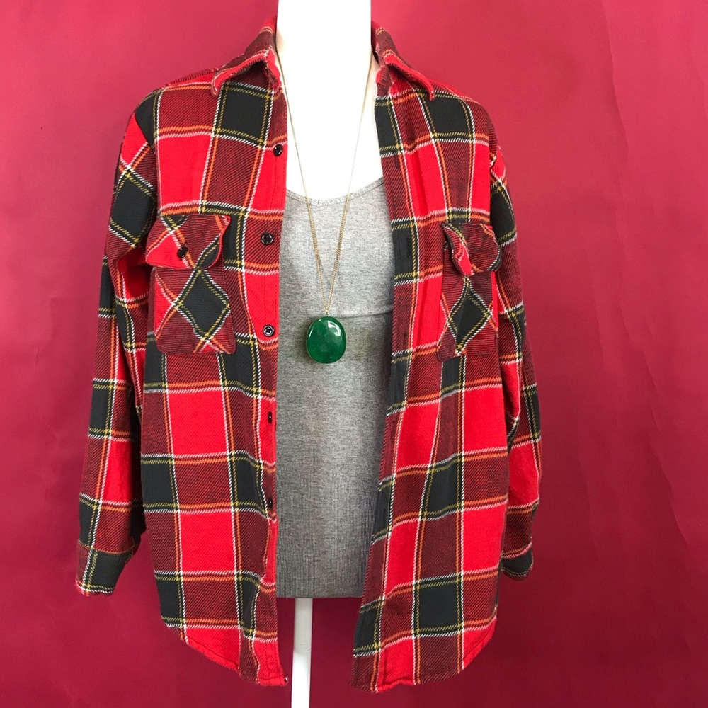 Vintage Five Brother Red Plaid Flannel